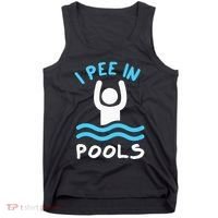 Swimmer Funny Swimming I Pee In Pools Tank Top thumb 0
