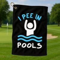 Swimmer Funny Swimming I Pee In Pools Golf Towel thumb 1