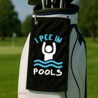 Swimmer Funny Swimming I Pee In Pools Golf Towel thumb 2