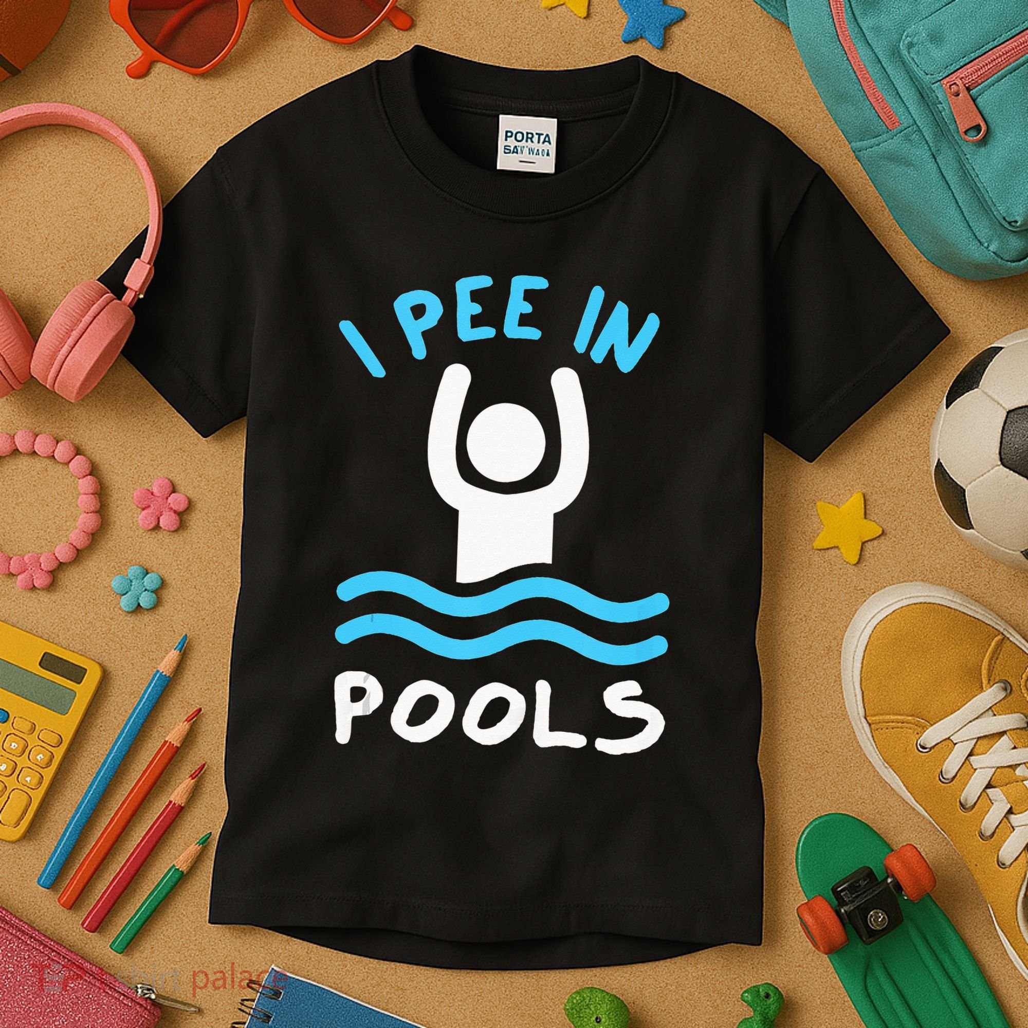 Swimmer Funny Swimming I Pee In Pools Kids T-Shirt