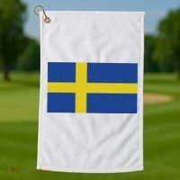 Sweden Flag (swedish Flag) Golf Towel thumb 1