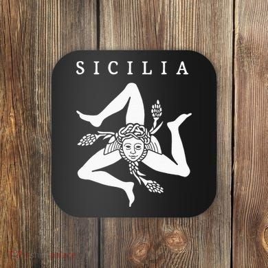 Sicilia Flag Sicily Palermo Italy Coaster