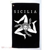 Sicilia Flag Sicily Palermo Italy Golf Towel thumb 0