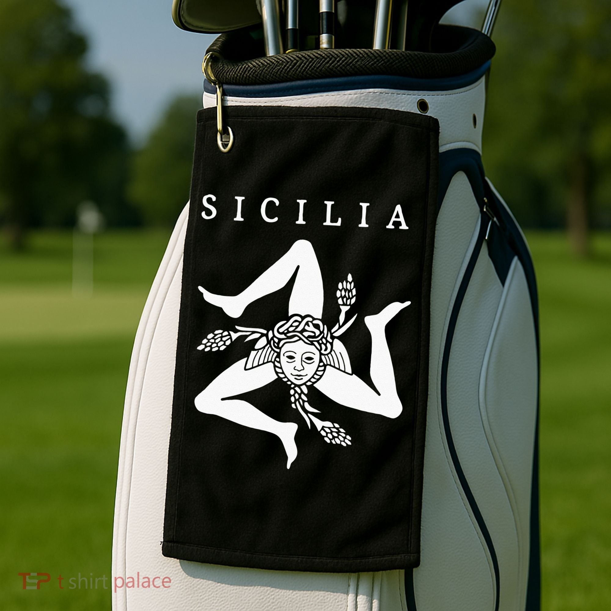 Sicilia Flag Sicily Palermo Italy Golf Towel