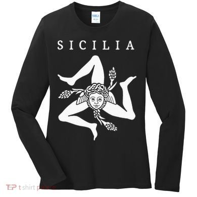 Sicilia Flag Sicily Palermo Italy Women's Long Sleeve Shirt