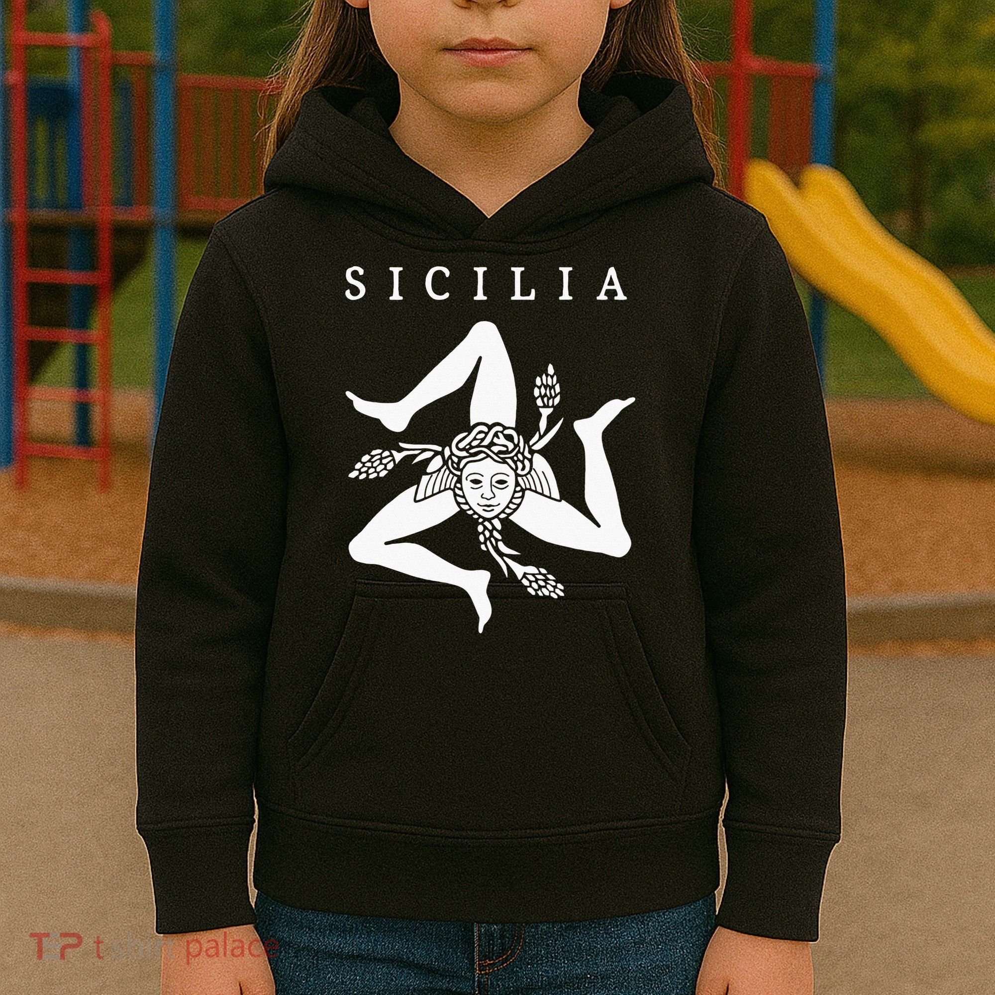 Sicilia Flag Sicily Palermo Italy Kids Hoodie