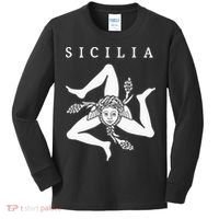 Sicilia Flag Sicily Palermo Italy Kids Long Sleeve Shirt thumb 0