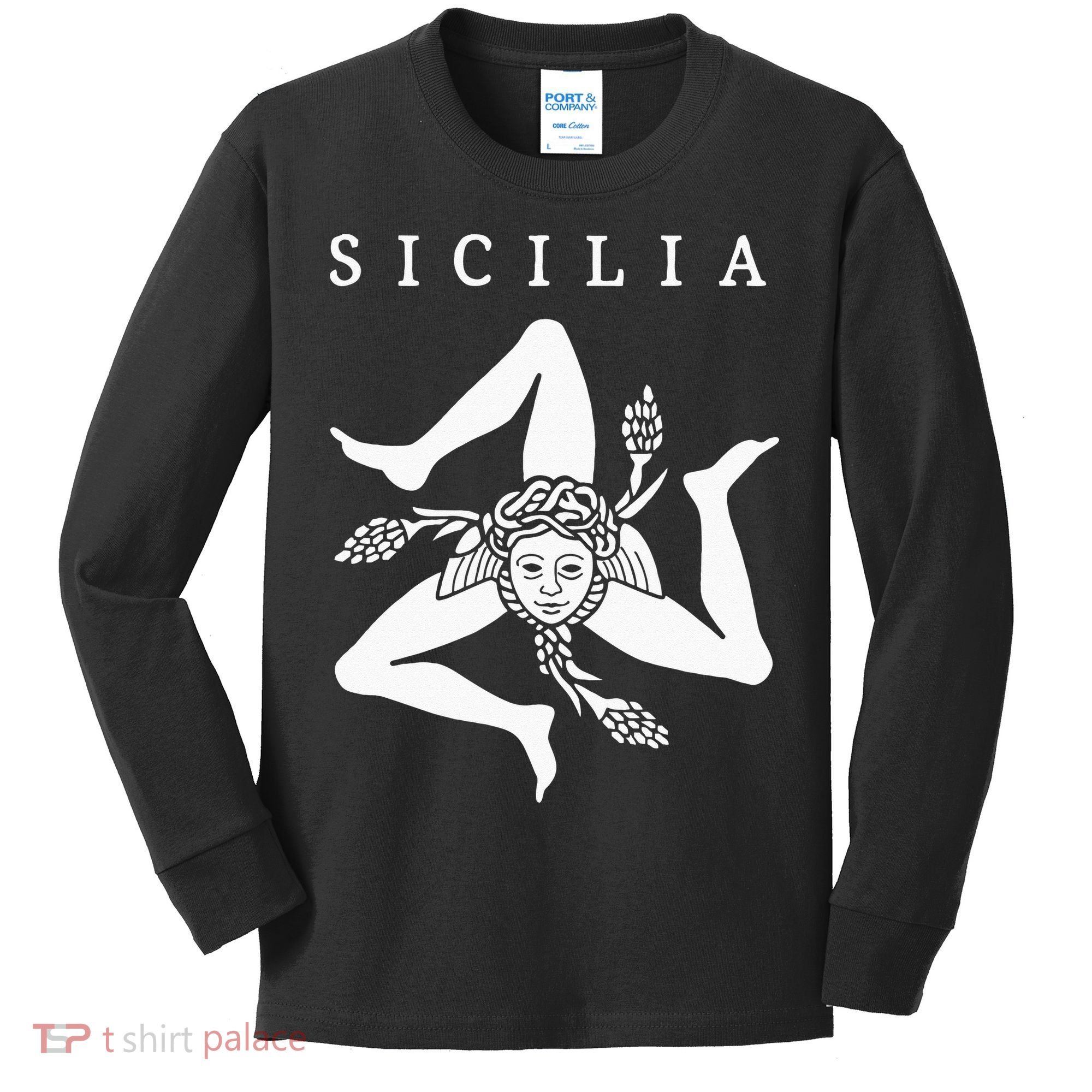 Sicilia Flag Sicily Palermo Italy Kids Long Sleeve Shirt