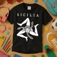 Sicilia Flag Sicily Palermo Italy Kids T-Shirt thumb 3