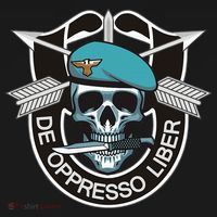 Special Forces Skull De Oppresso Liber USA-Made Doggie Bandana thumb 2
