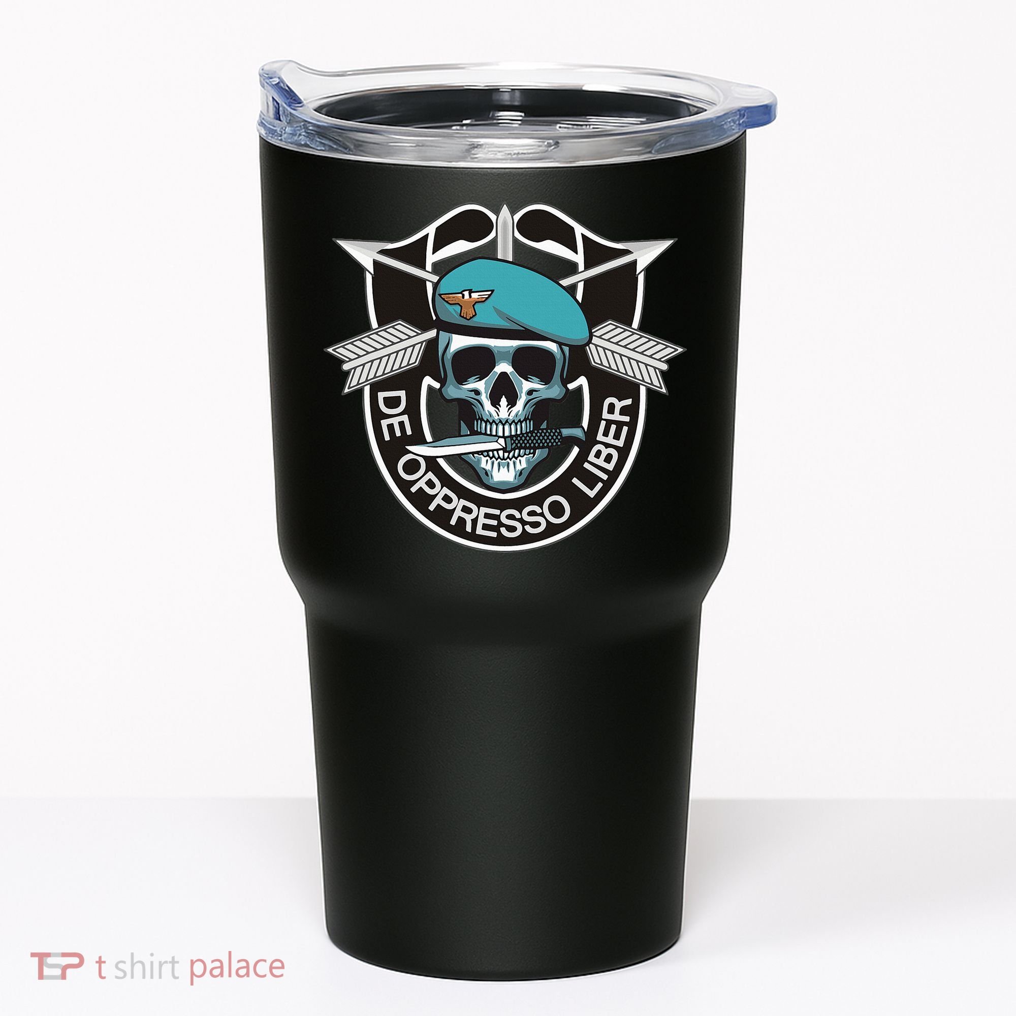 Special Forces Skull De Oppresso Liber Tumbler