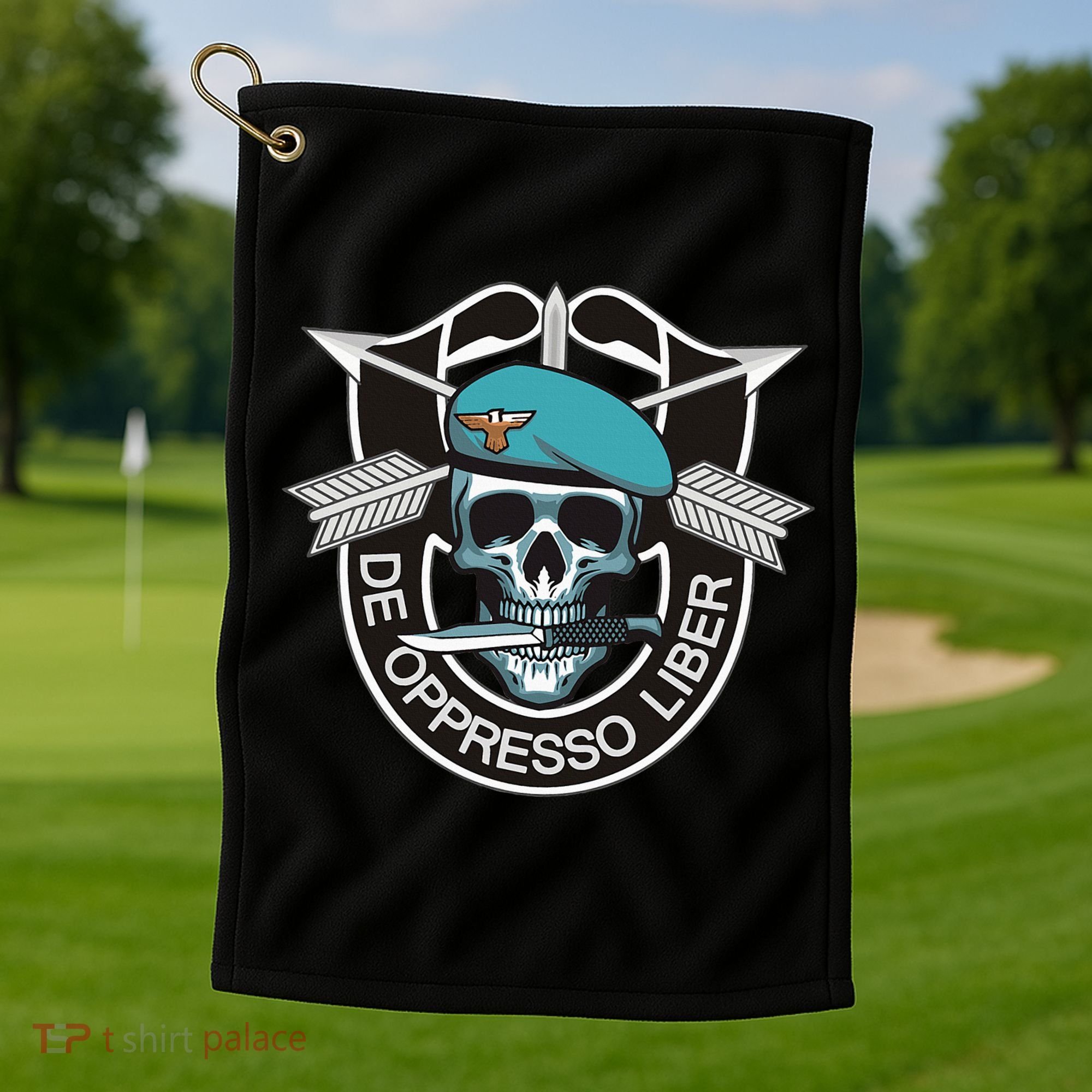 Special Forces Skull De Oppresso Liber Golf Towel