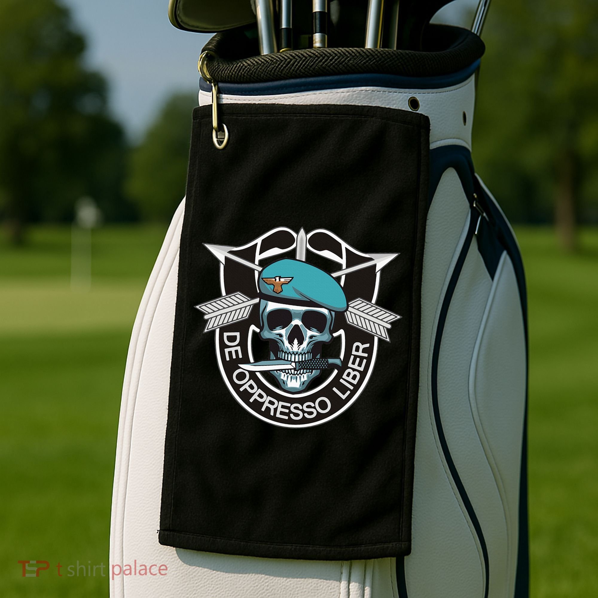 Special Forces Skull De Oppresso Liber Golf Towel