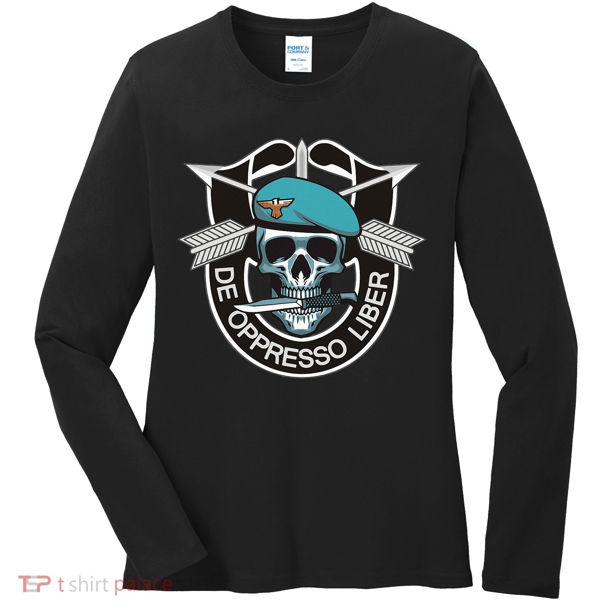 Special Forces Skull De Oppresso Liber Women's Long Sleeve Shirt