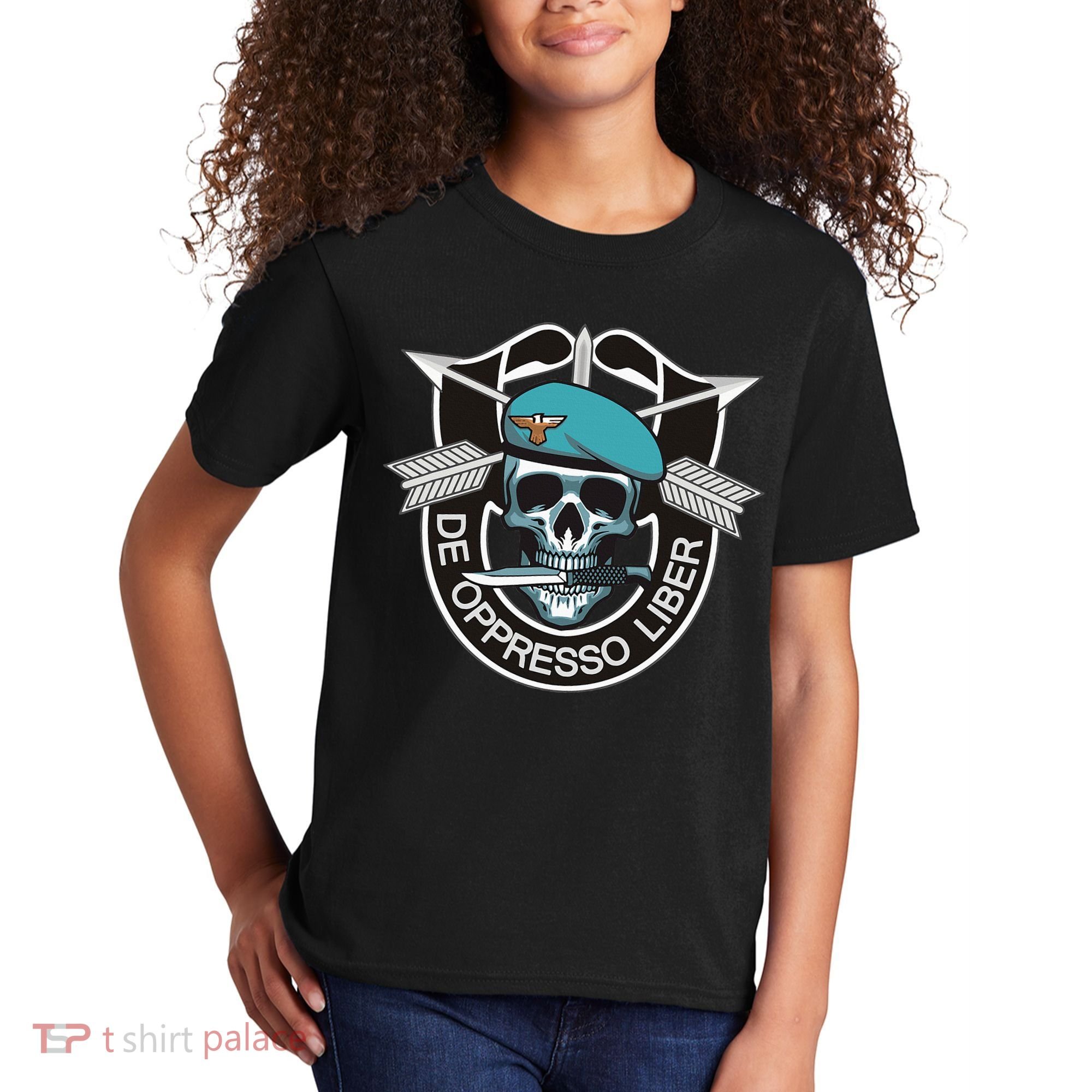 Special Forces Skull De Oppresso Liber Kids T-Shirt