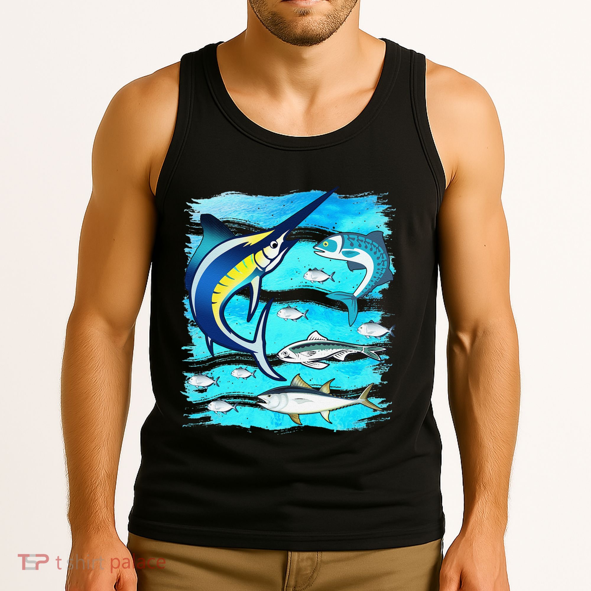 Saltwater Fish Swordfish Mahi Tuna Kingfing Atlantic Ocean Tank Top