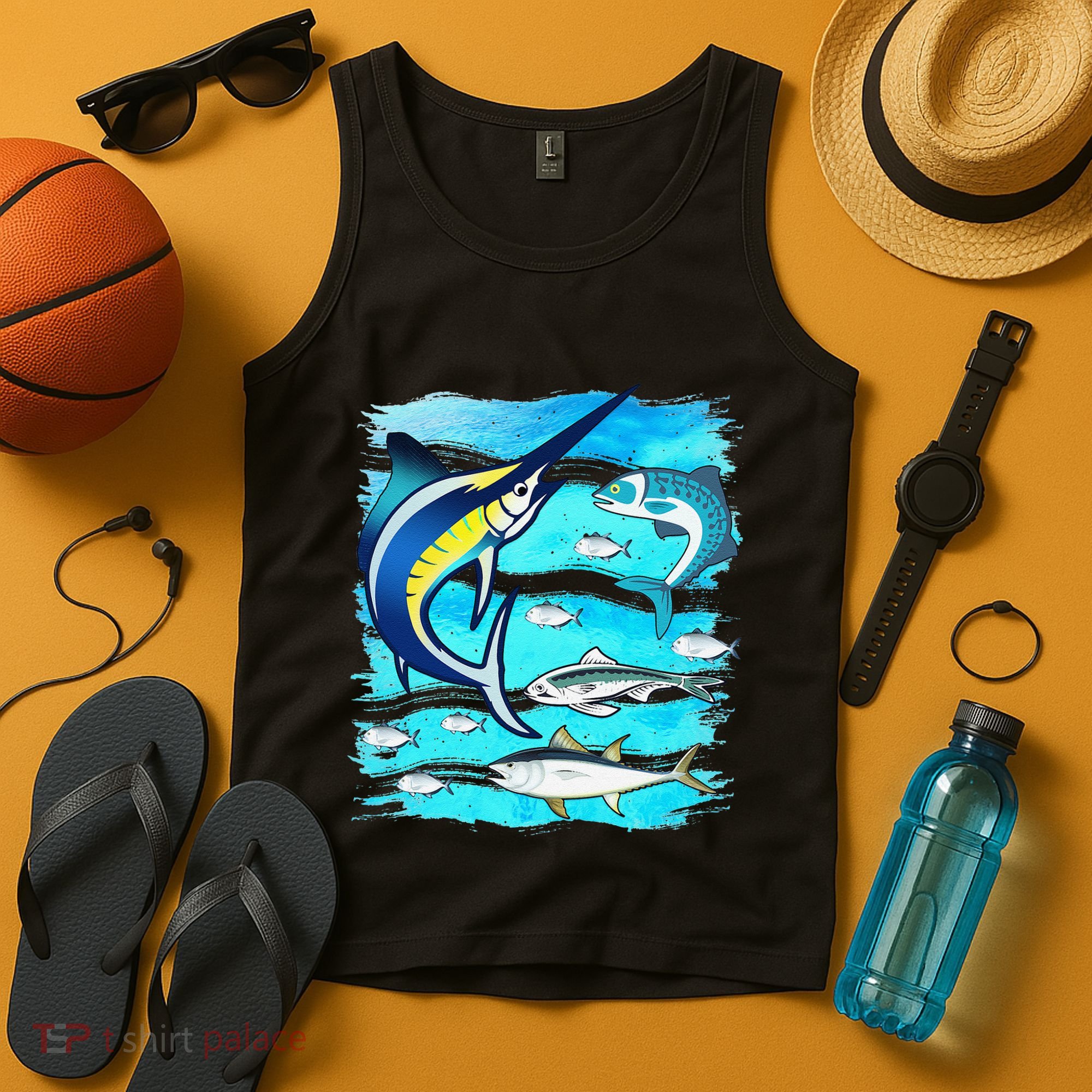 Saltwater Fish Swordfish Mahi Tuna Kingfing Atlantic Ocean Tank Top