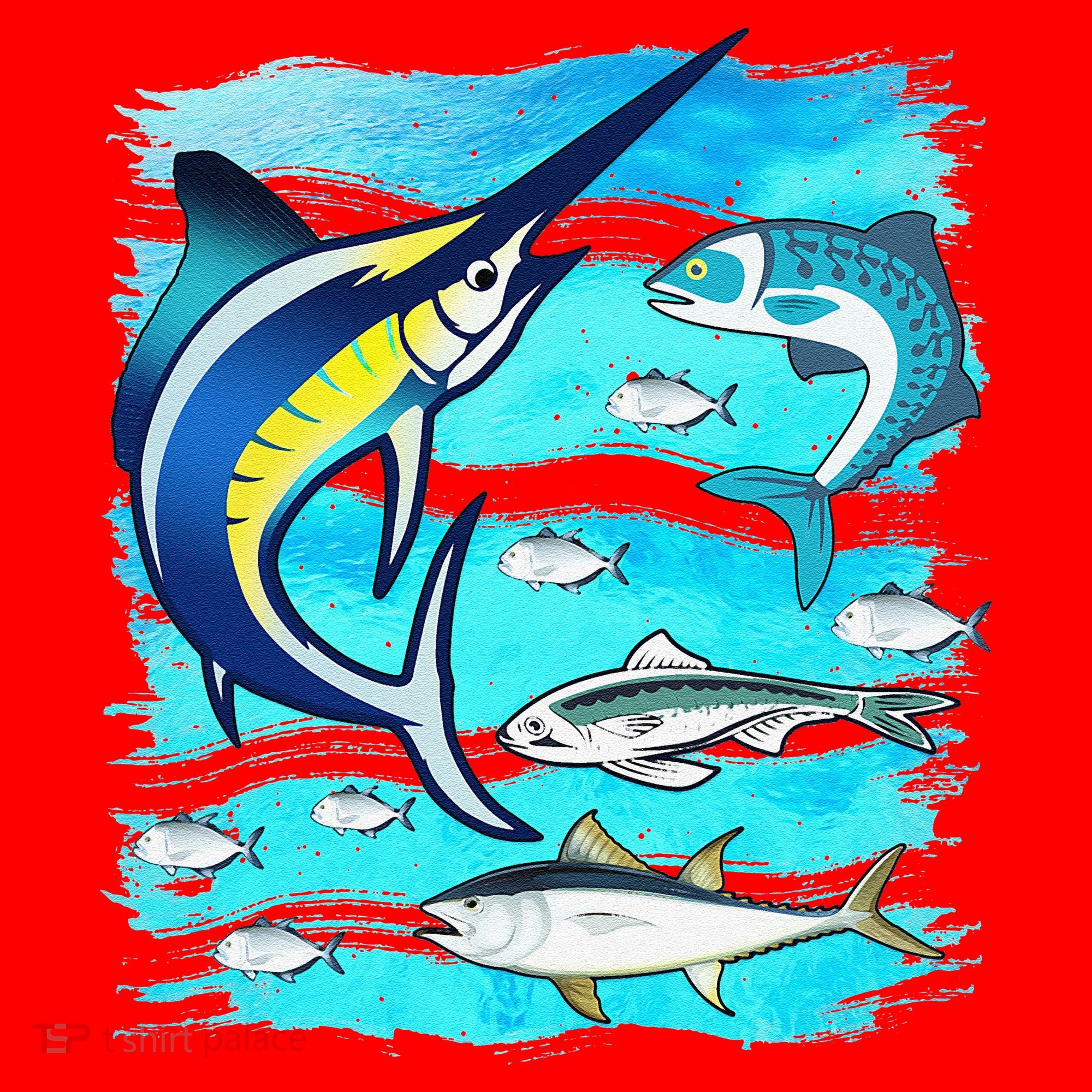 Saltwater Fish Swordfish Mahi Tuna Kingfing Atlantic Ocean Santa Hat