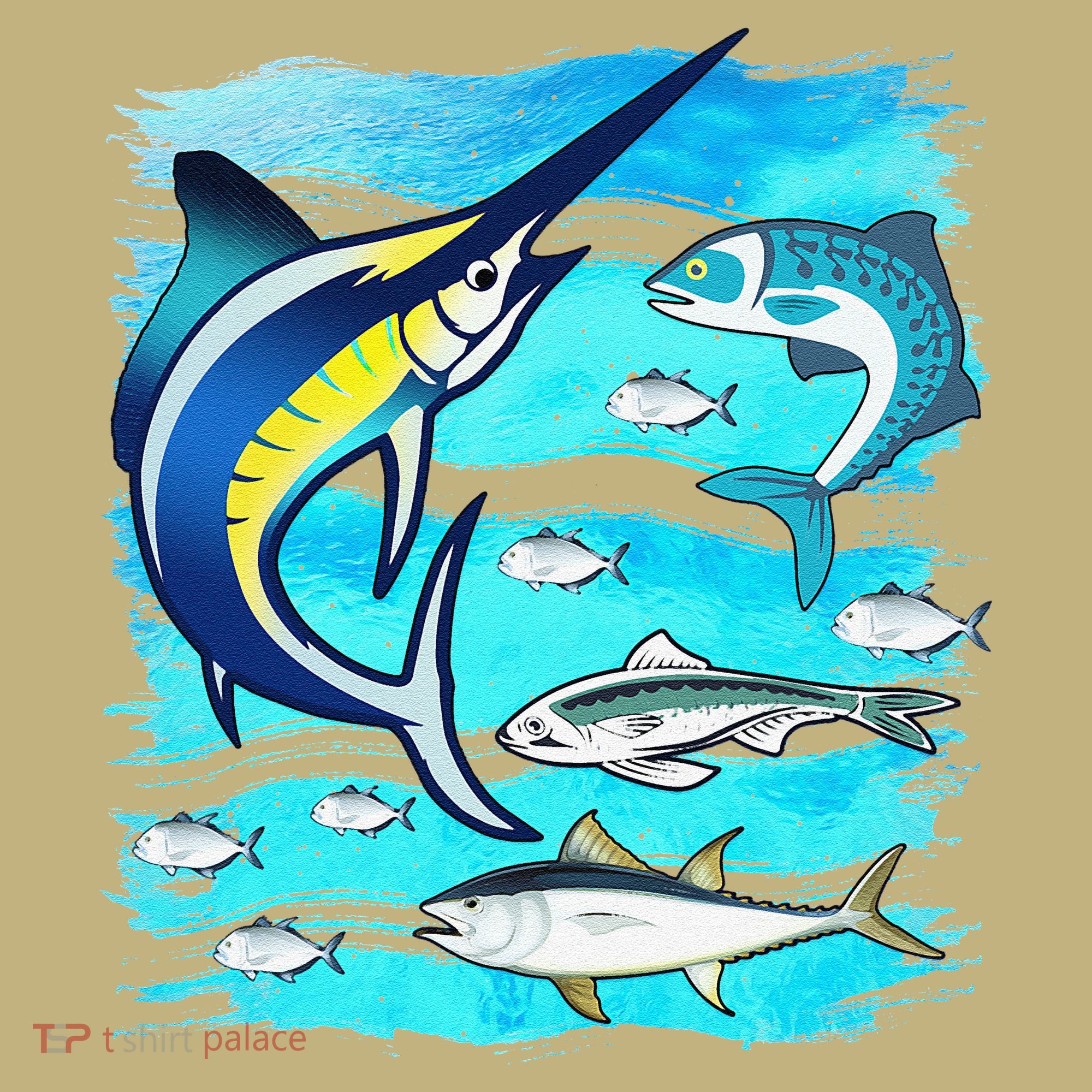 Saltwater Fish Swordfish Mahi Tuna Kingfing Atlantic Ocean T-Shirt