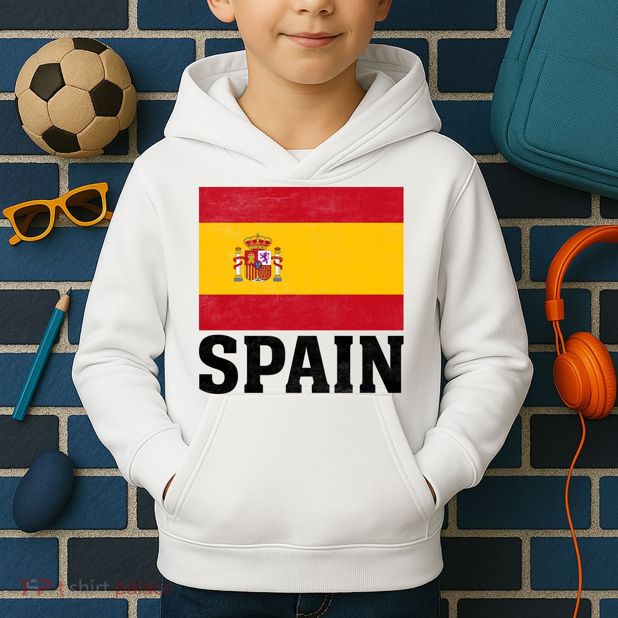 Spain Flag Spaniards And Travelers Kids Hoodie