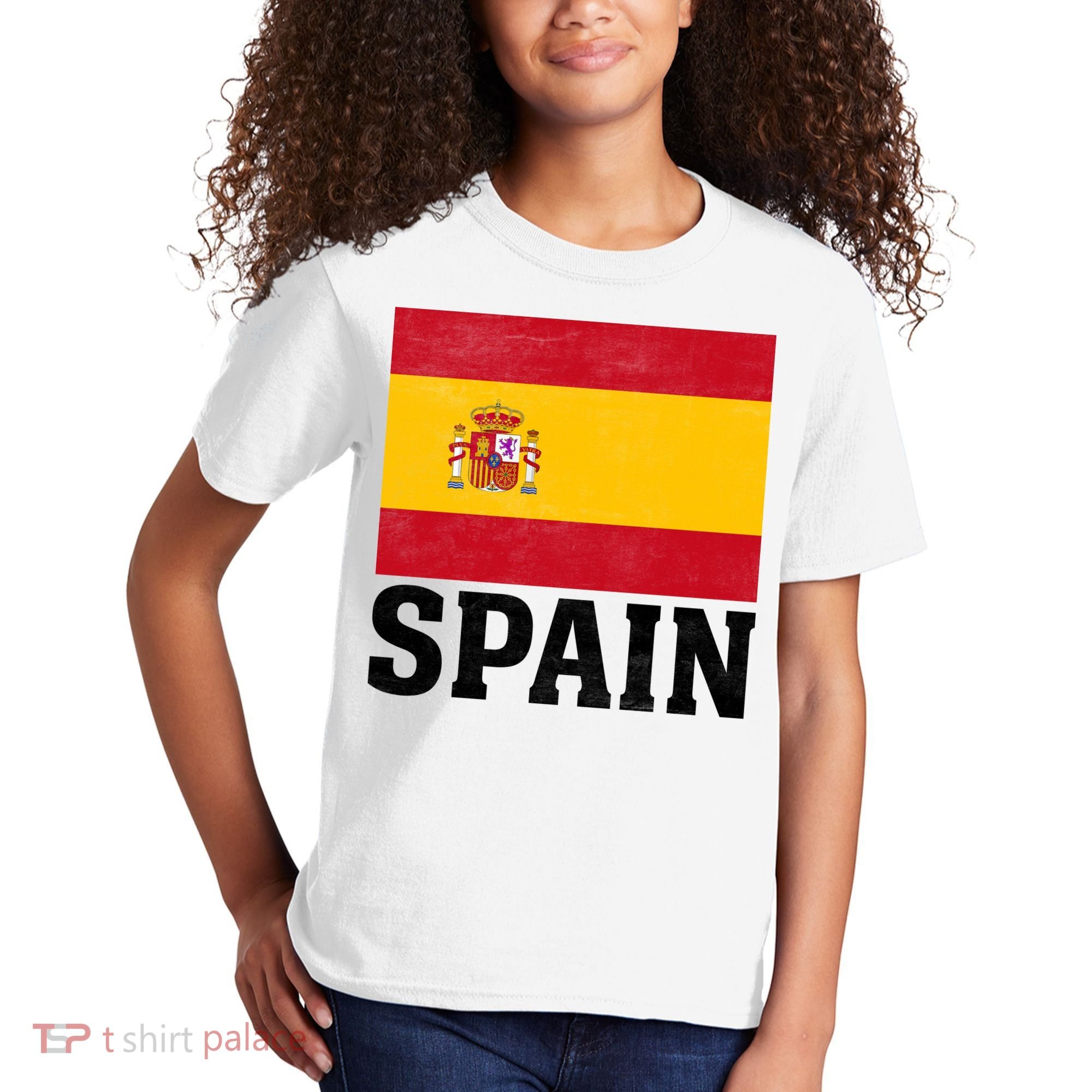 Spain Flag Spaniards And Travelers Kids T-Shirt