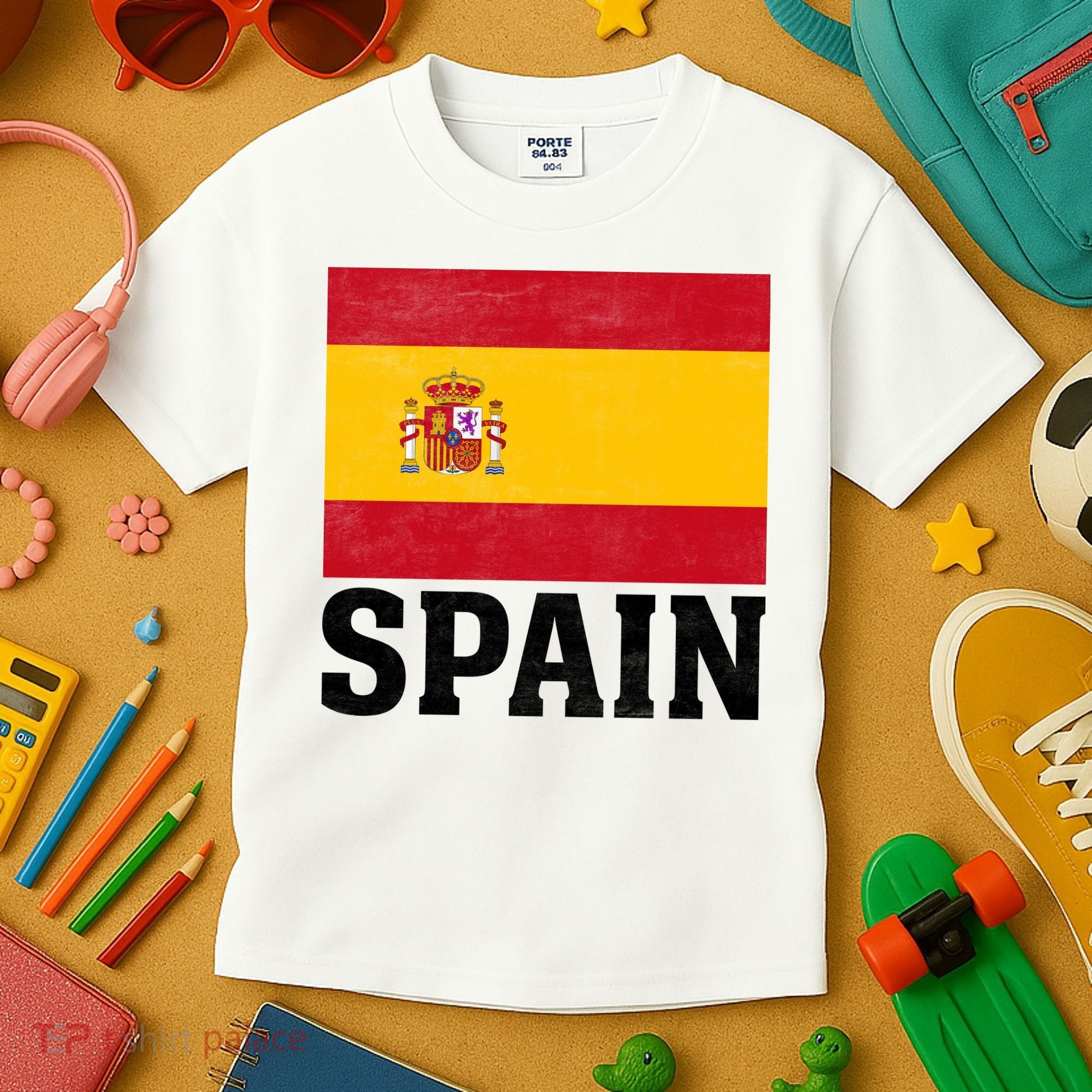 Spain Flag Spaniards And Travelers Kids T-Shirt