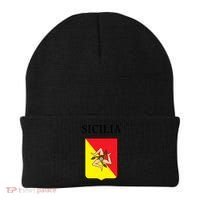 Sicilia Flag Sicily Palermo Italy Gift Beanie thumb 0
