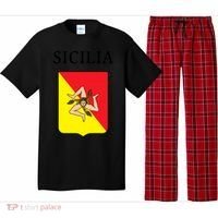 Sicilia Flag Sicily Palermo Italy Gift Pajama Set thumb 0