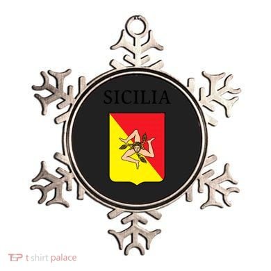 Sicilia Flag Sicily Palermo Italy Gift Ornament