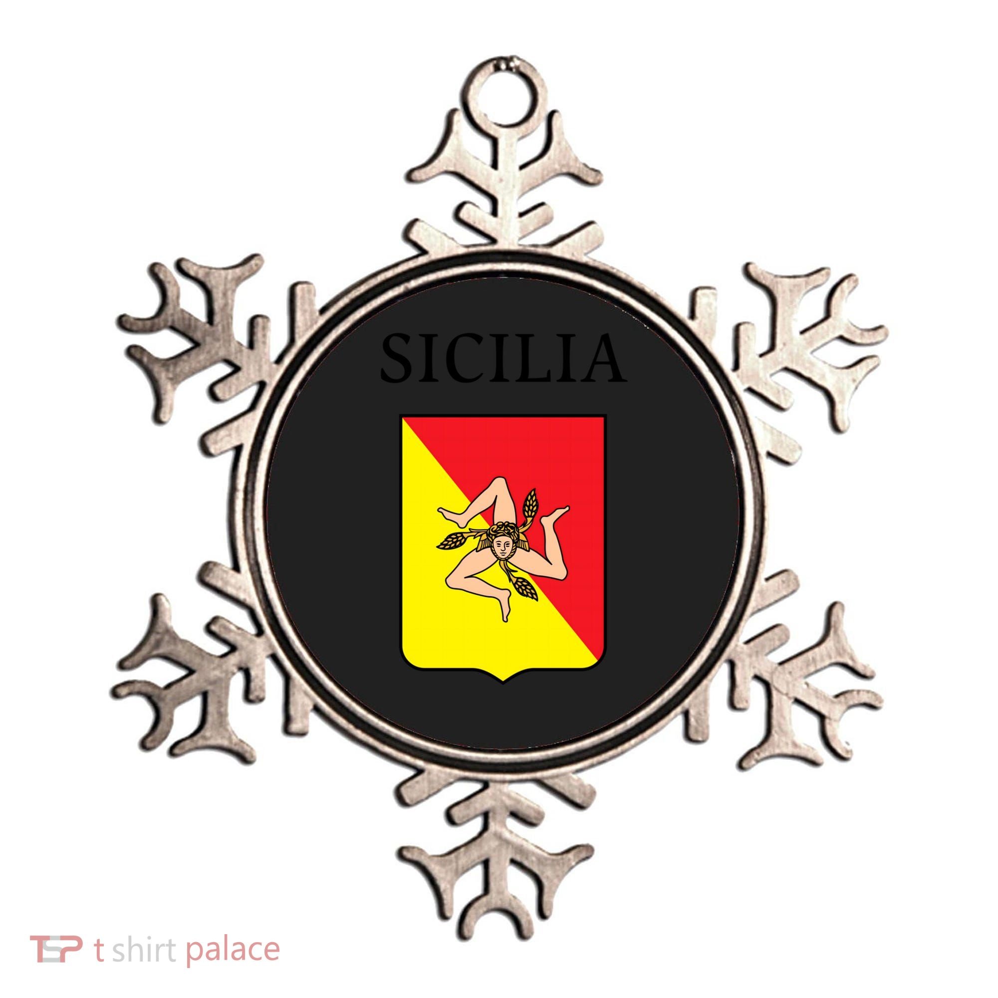 Sicilia Flag Sicily Palermo Italy Gift Ornament