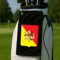 Sicilia Flag Sicily Palermo Italy Gift Golf Towel thumb 2