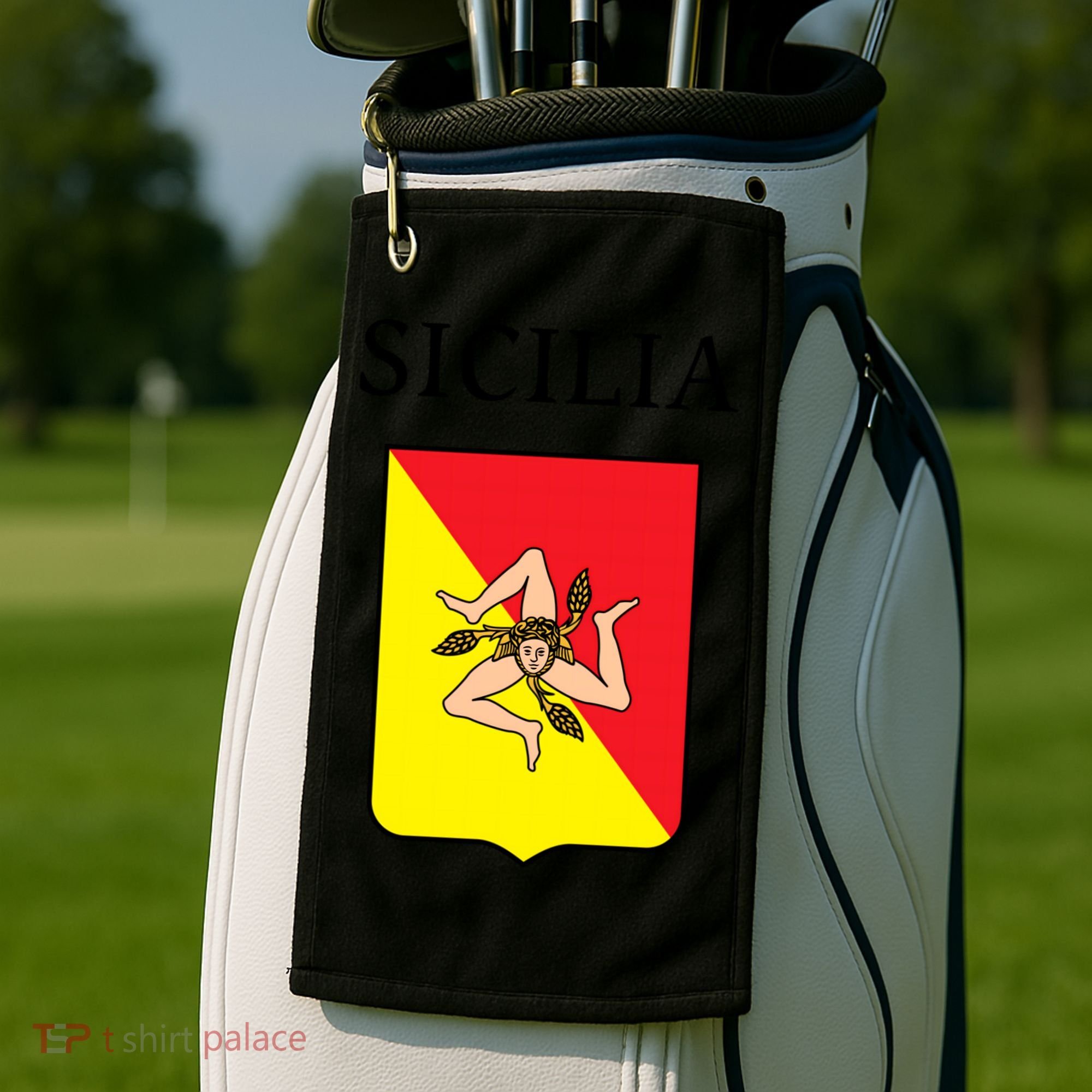 Sicilia Flag Sicily Palermo Italy Gift Golf Towel