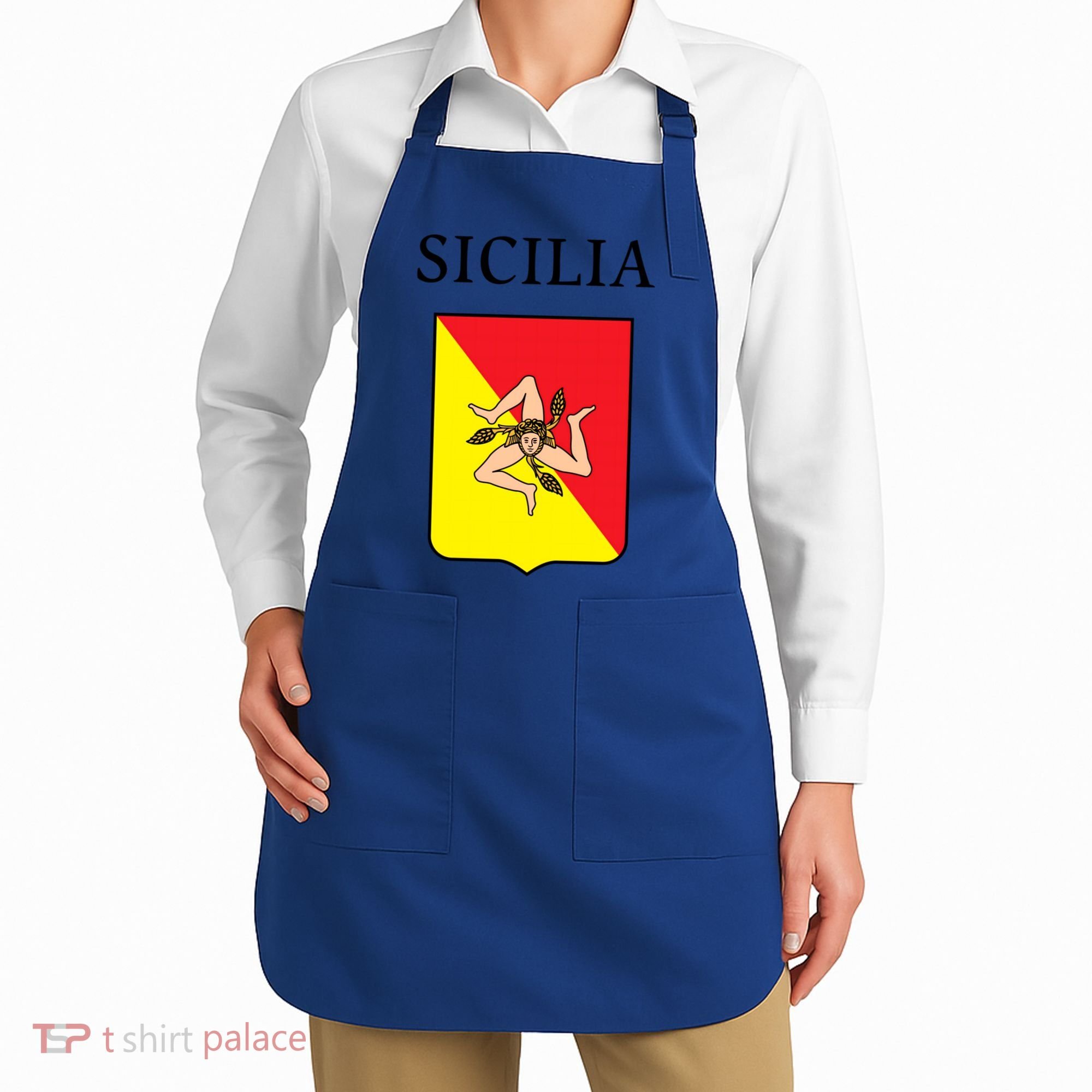 Sicilia Flag Sicily Palermo Italy Gift Apron