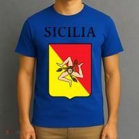 Sicilia Flag Sicily Palermo Italy Gift T-Shirt thumb 3