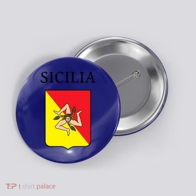Sicilia Flag Sicily Palermo Italy Gift Button