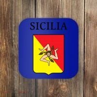 Sicilia Flag Sicily Palermo Italy Gift Coaster thumb 0