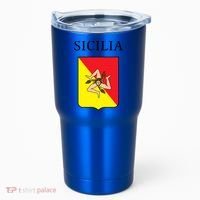 Sicilia Flag Sicily Palermo Italy Gift Tumbler thumb 0