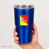 Sicilia Flag Sicily Palermo Italy Gift Tumbler thumb 2