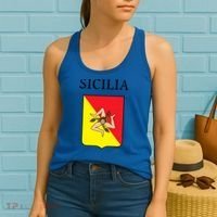 Sicilia Flag Sicily Palermo Italy Gift Women's Tank Top thumb 2