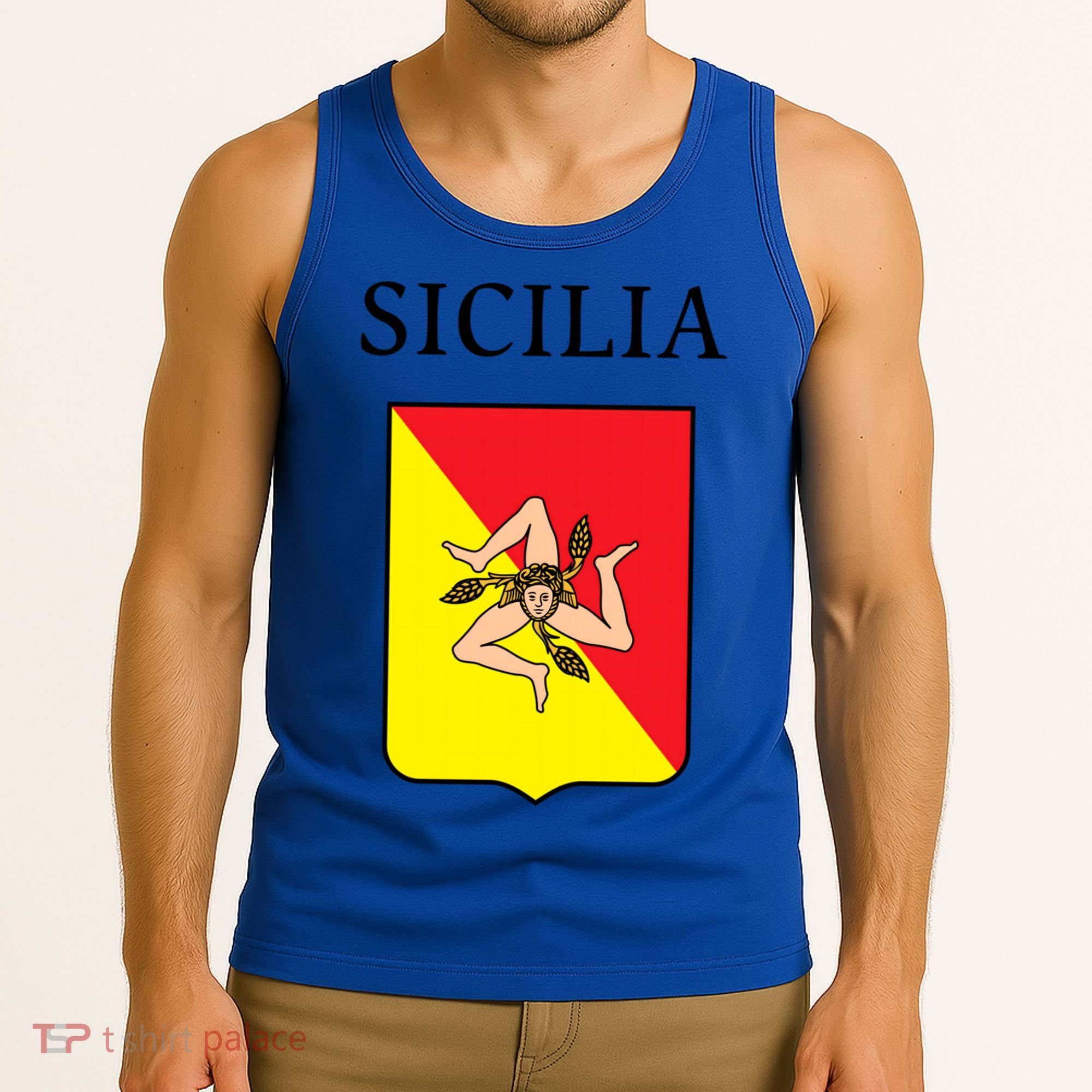 Sicilia Flag Sicily Palermo Italy Gift Tank Top