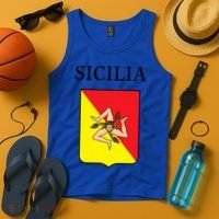 Sicilia Flag Sicily Palermo Italy Gift Tank Top thumb 4