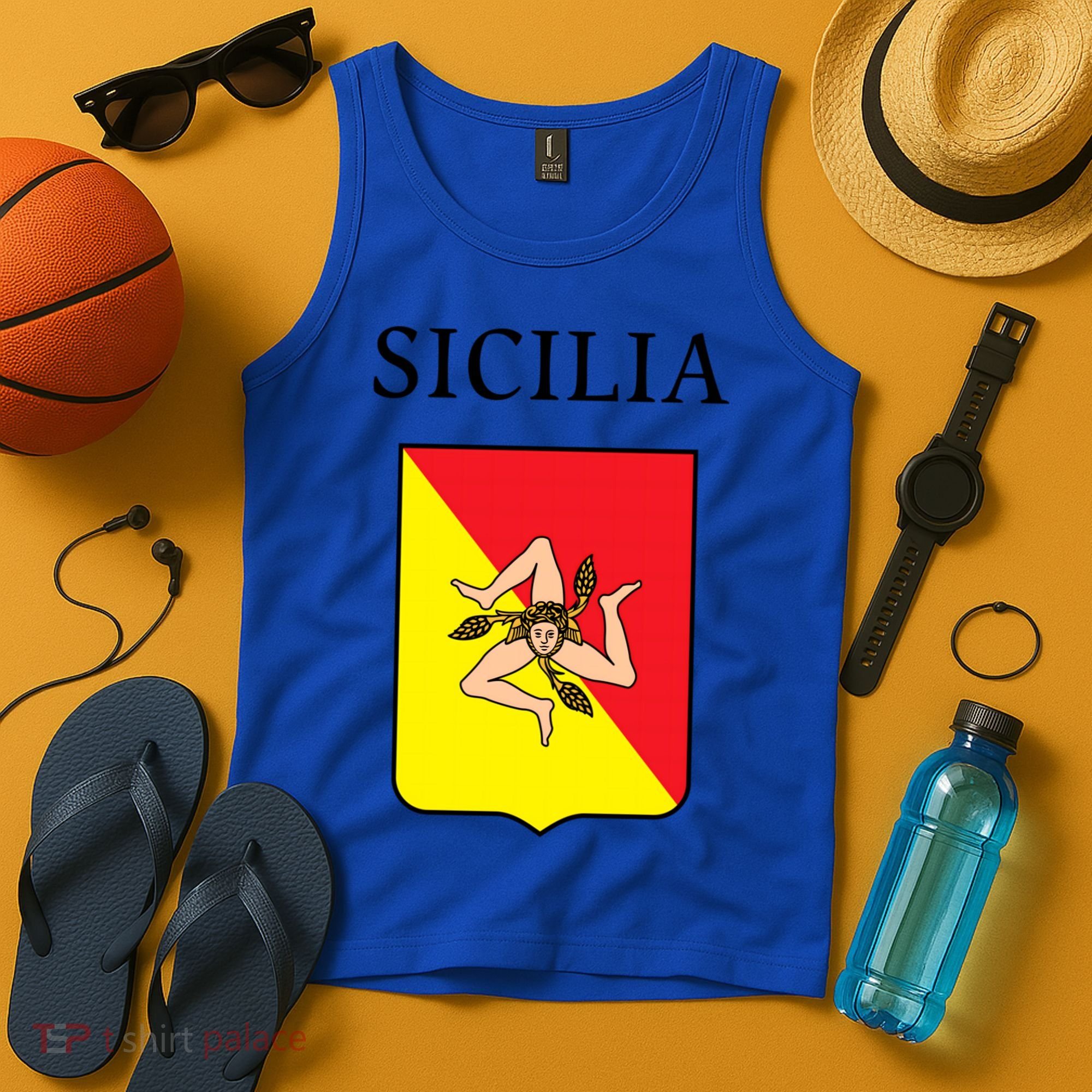 Sicilia Flag Sicily Palermo Italy Gift Tank Top
