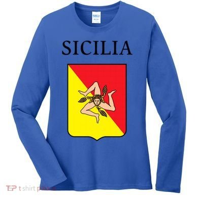 Sicilia Flag Sicily Palermo Italy Gift Women's Long Sleeve Shirt
