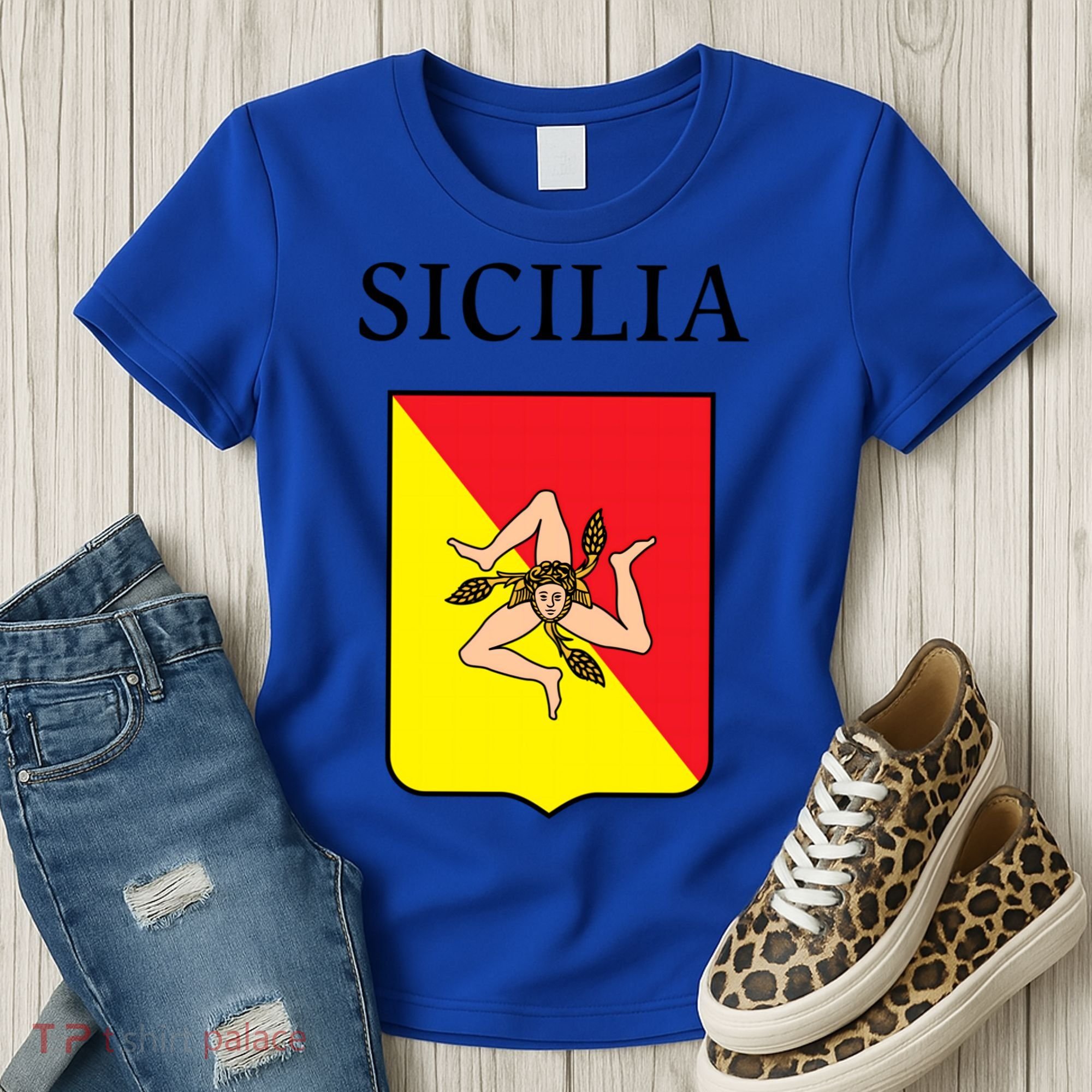 Sicilia Flag Sicily Palermo Italy Gift Women's T-Shirt