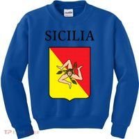 Sicilia Flag Sicily Palermo Italy Gift Kids Sweatshirt thumb 0