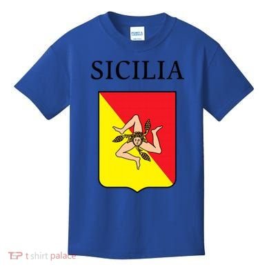 Sicilia Flag Sicily Palermo Italy Gift Kids T-Shirt
