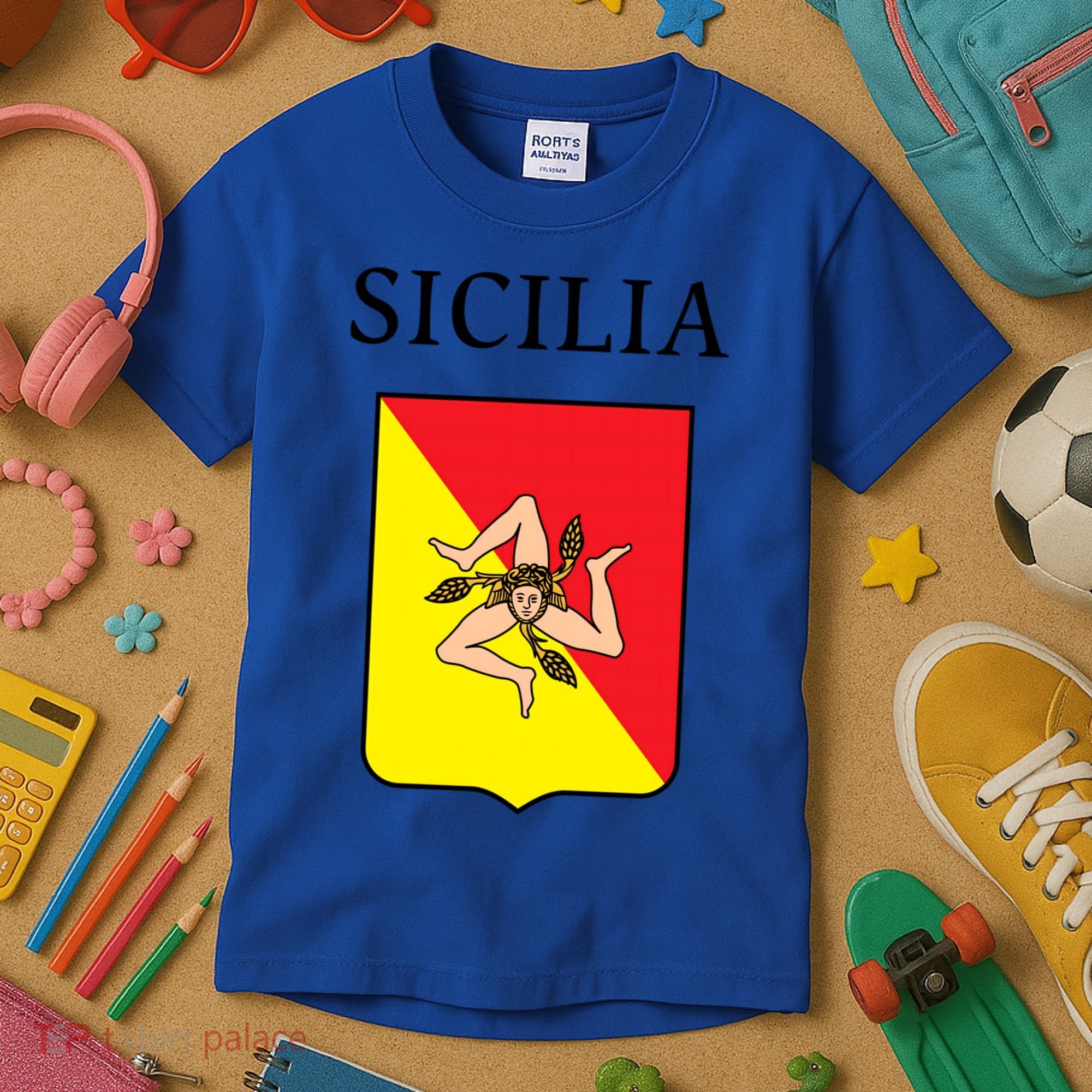 Sicilia Flag Sicily Palermo Italy Gift Kids T-Shirt