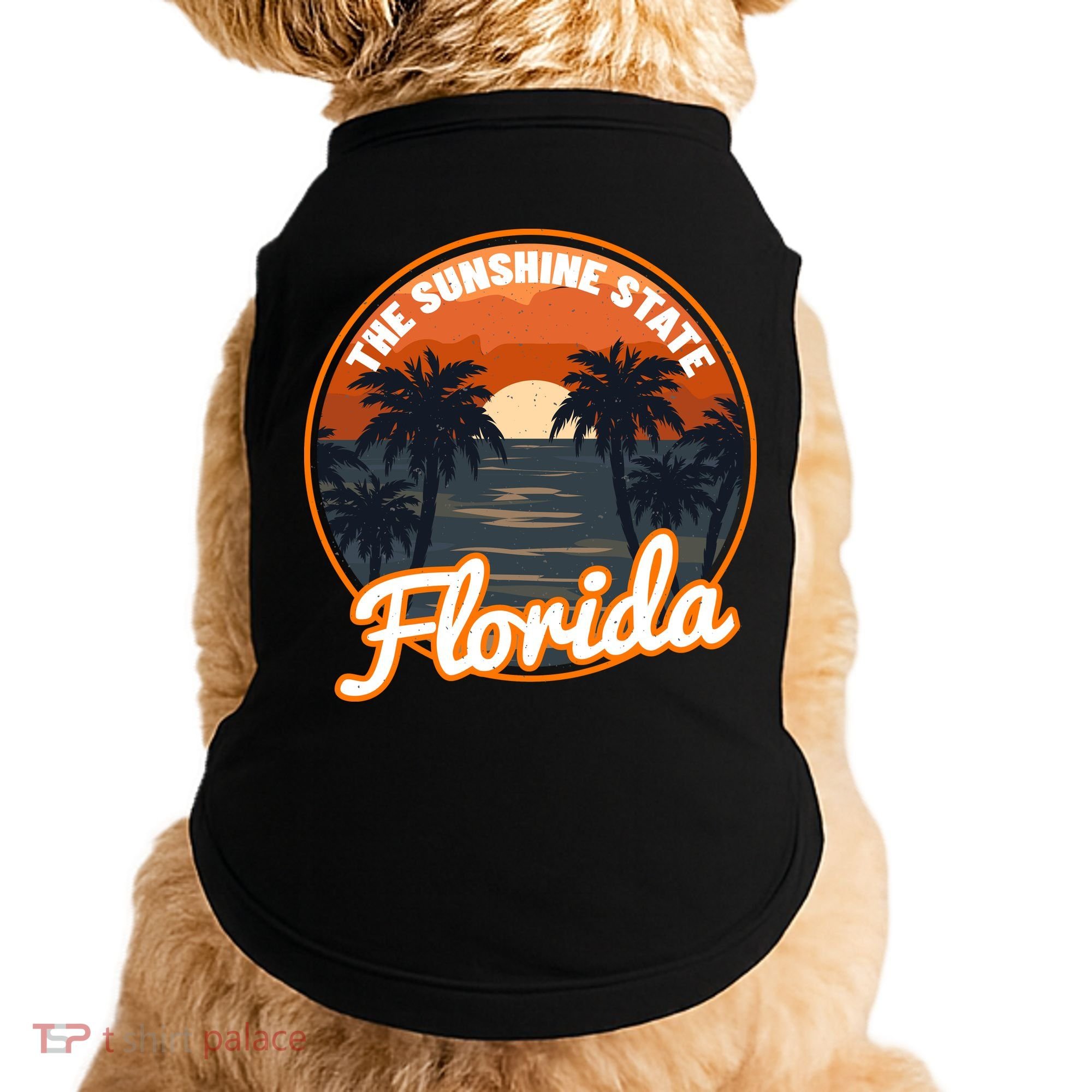 Surfing Florida Sunshine State Sunset Beach Gift Doggie Tank