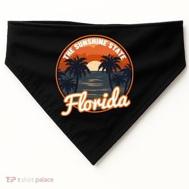 Surfing Florida Sunshine State Sunset Beach Gift USA-Made Doggie Bandana