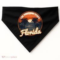 Surfing Florida Sunshine State Sunset Beach Gift USA-Made Doggie Bandana thumb 0